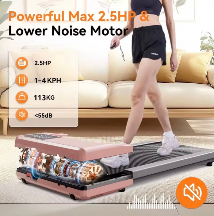 Treadmill, 2.5 HP Motor, Non-Slip Shock Absorption, Mini Walking Pad with Remote Control – Ideal for Home Office